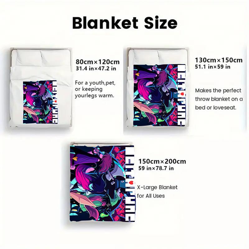 DeltaRune Cartoon 2D Flat Pattern Flannel Blanket High quality All Seasons Warmth and Comfort Perfect for Christmas Gifts.NMT0928049