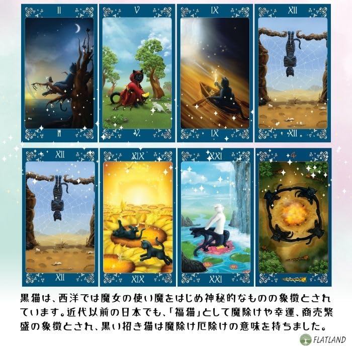 Black Cats Tarot Reading Japanese Instruction Manual Authentic Tarot 78 Cards Tarot, Instructions, Included, Cards,