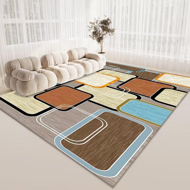 Nordic Style Living Room Sand Coffee Table Carpet, Bedroom Full Of Crystal Velvet Carpet, Study Dining Room Large Area Floor Mat