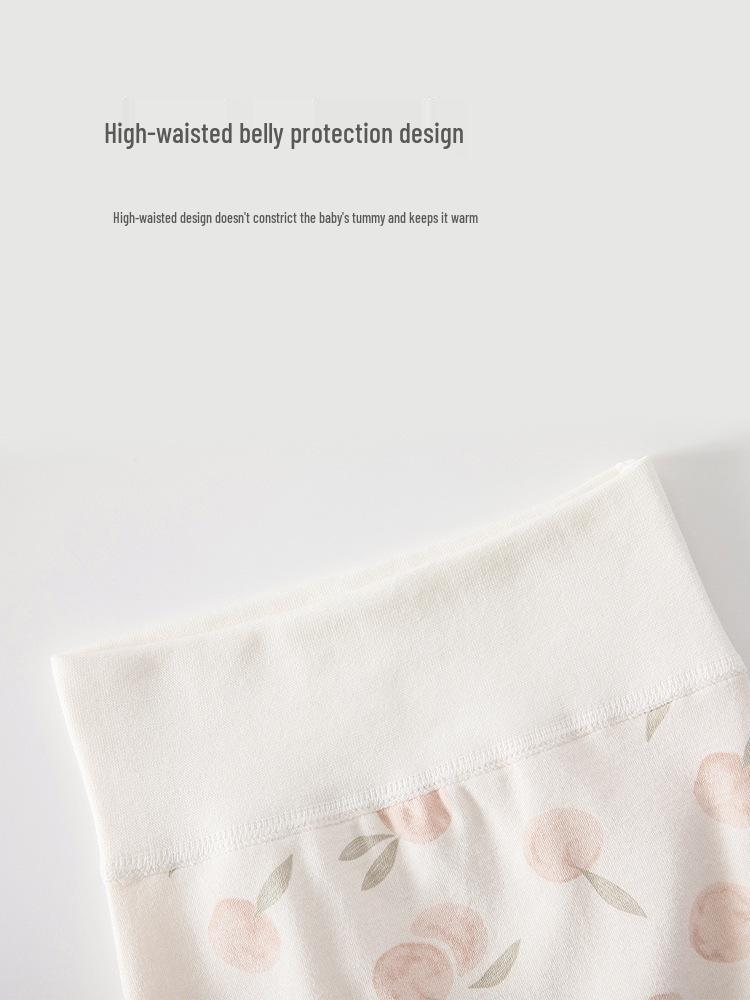 Pure Cotton Baby High-Waisted Two-Piece Set - Newborn Autumn Pajamas