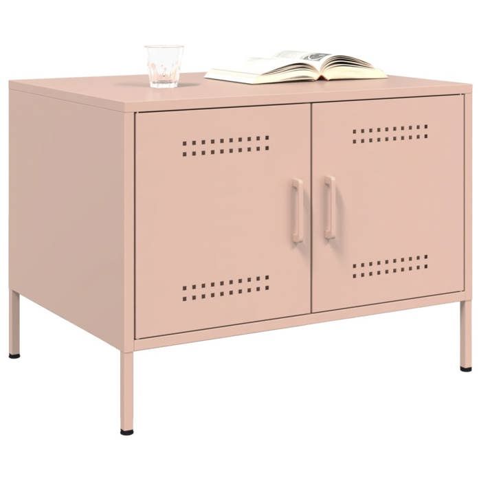 VidaXL Coffee Table, Side Table with Legs, End Table with Door, Living Room Storage Furniture, Pink 843031