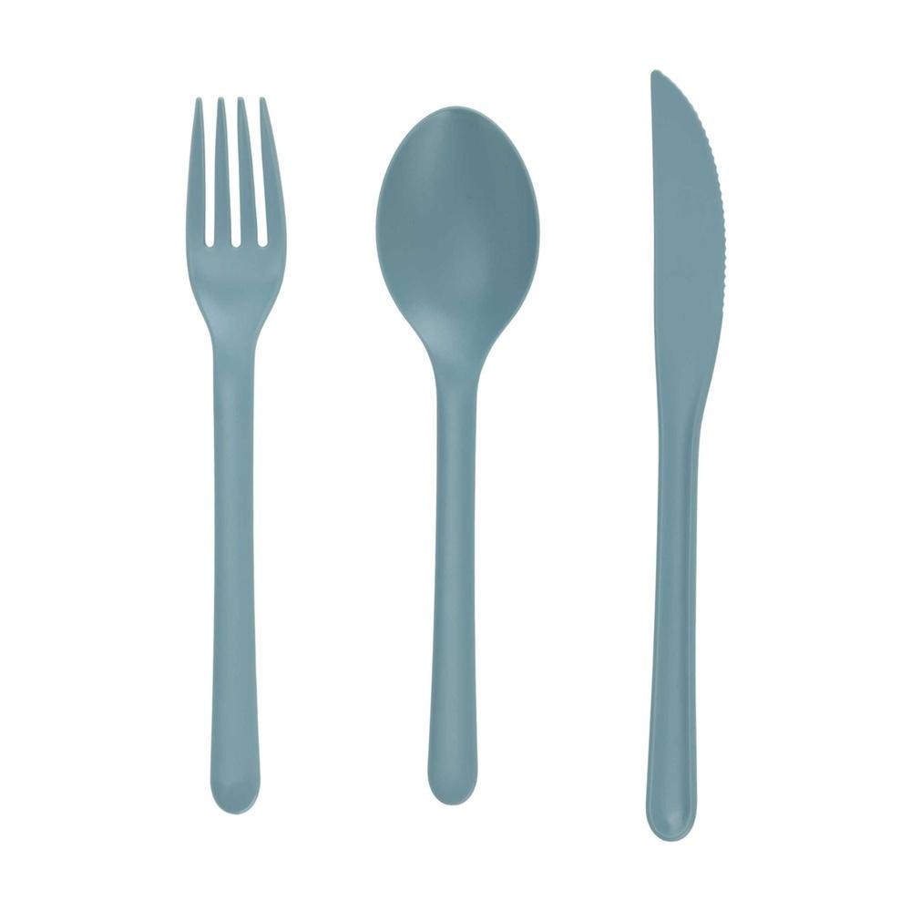 Umweltfreundliches Recyceltes Plastik Besteckset 3-teilig Langlebig Ungiftig Utensilien Outdoor-Dining Picknicks Partys Spülmaschinenfest BPA