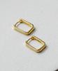 Alleun Silver 925 Rectangular Cubic One-Touch Silver Earrings Luxury