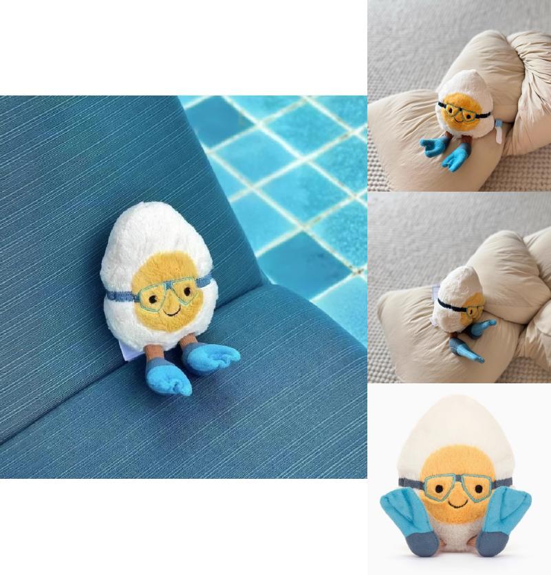 Plüsch Wasser Gekochtes Ei Puppe Mit Tauchmaske Für Kinder Geschenk Und Taschenzubehör