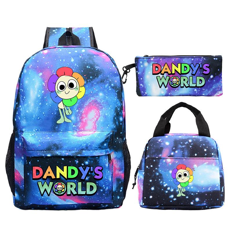 Dandy's World Game Merchandise Printed Primary and Secondary School Schoolbag Three-piece Set Foreign Trade Popular Children's Backpack