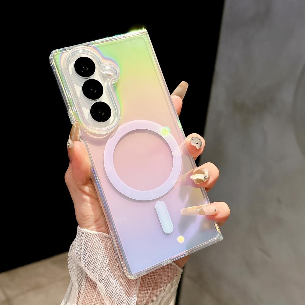 

Роскошный прозрачный акриловый чехол для телефона с магнитным креплением Magsafe с цветным покрытием для Samsung Z Flip Fold 7 6 5 4 3, беспроводная зарядка, противоударная защитная крышка Galaxy Z Flip3 5G