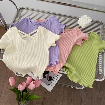 Zomer Korte Mouw Mode Nieuw Zacht T-shirt Veelzijdig Casual Eenvoudig Meisjeskleding Lichtgewicht Klassiek Comfortabel Kinder Top