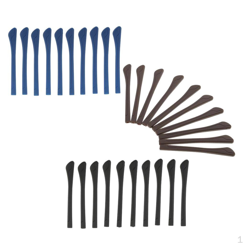 30 Pieces PVC Spectacle Eyeglasses Eyewear Temple End Tips Ear Sock Tubes Grip Replacement Repair