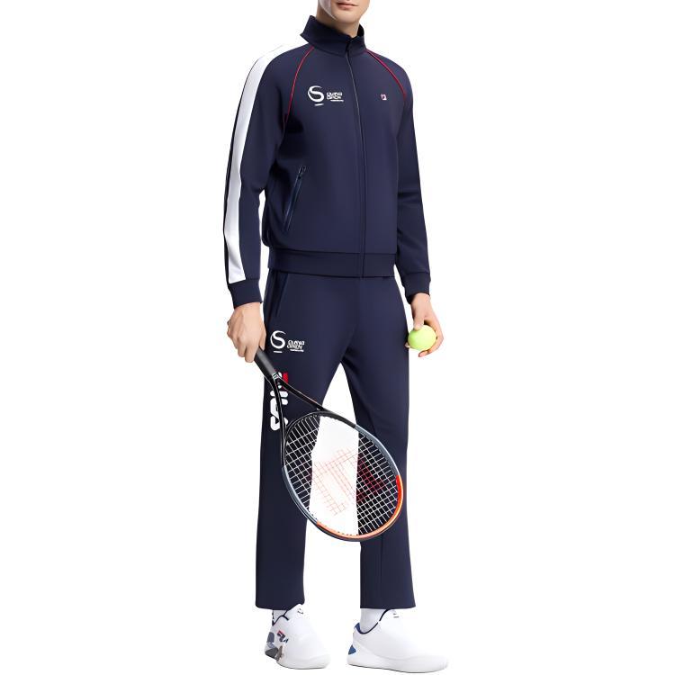 Men's FILA Knitwear Men's Royal Blue Stand Collar Moderate Other