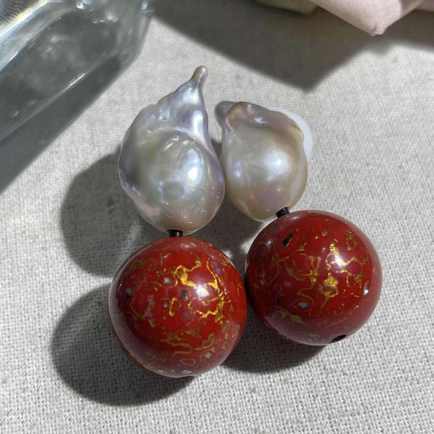 Древние Винтажные Барочные Жемчужины на Ветру Earrings