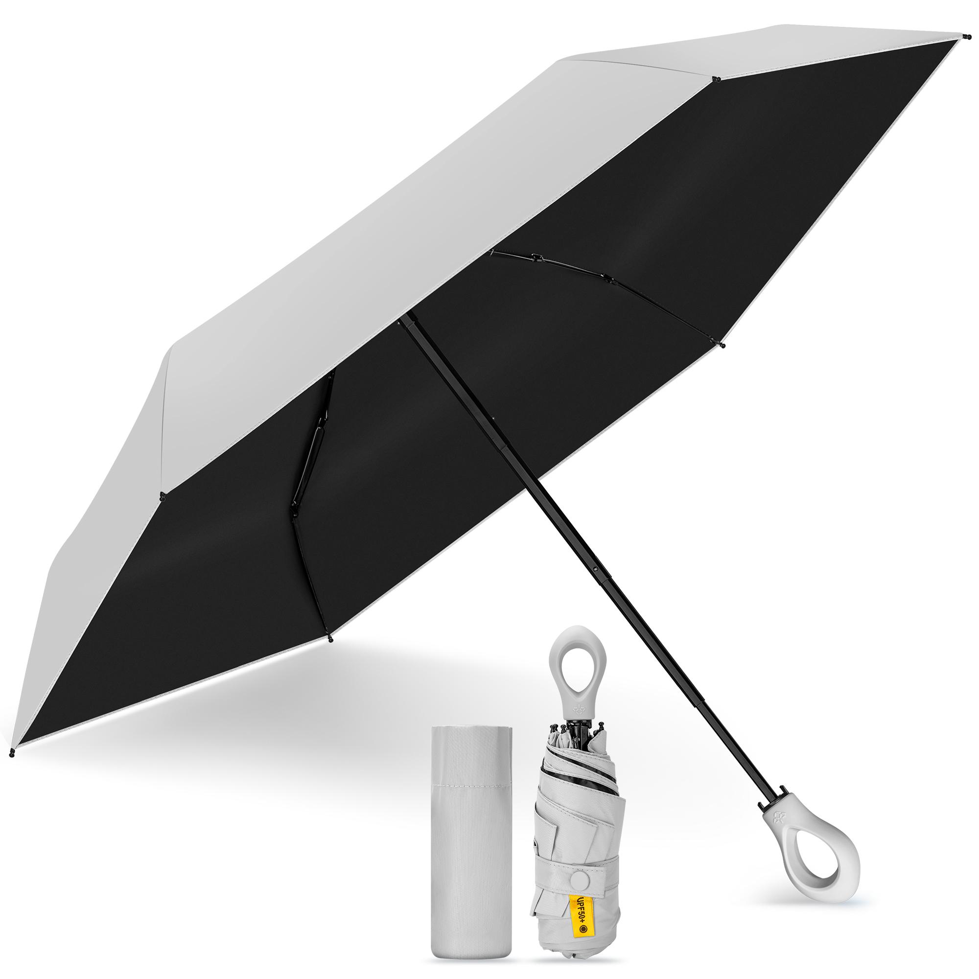Folding Umbrella Strong And Durable Wind-resistant Umbrella Rain 6 Ribs Lightweight Travel Outdoor Automatic Umbrella UPF Gift