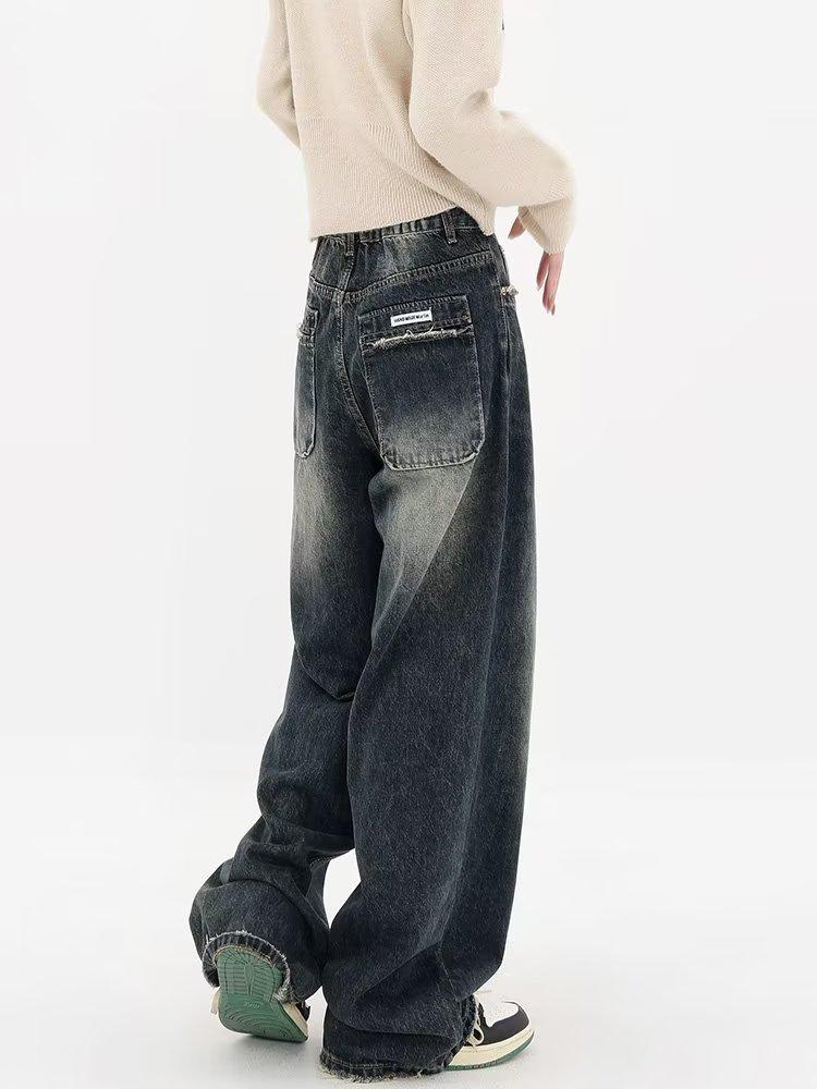 

High-Waisted Loose Slimming Wide-Leg Jeans for Women - Southeast Asia S: Height 155-165CM (75-90 lbs)
