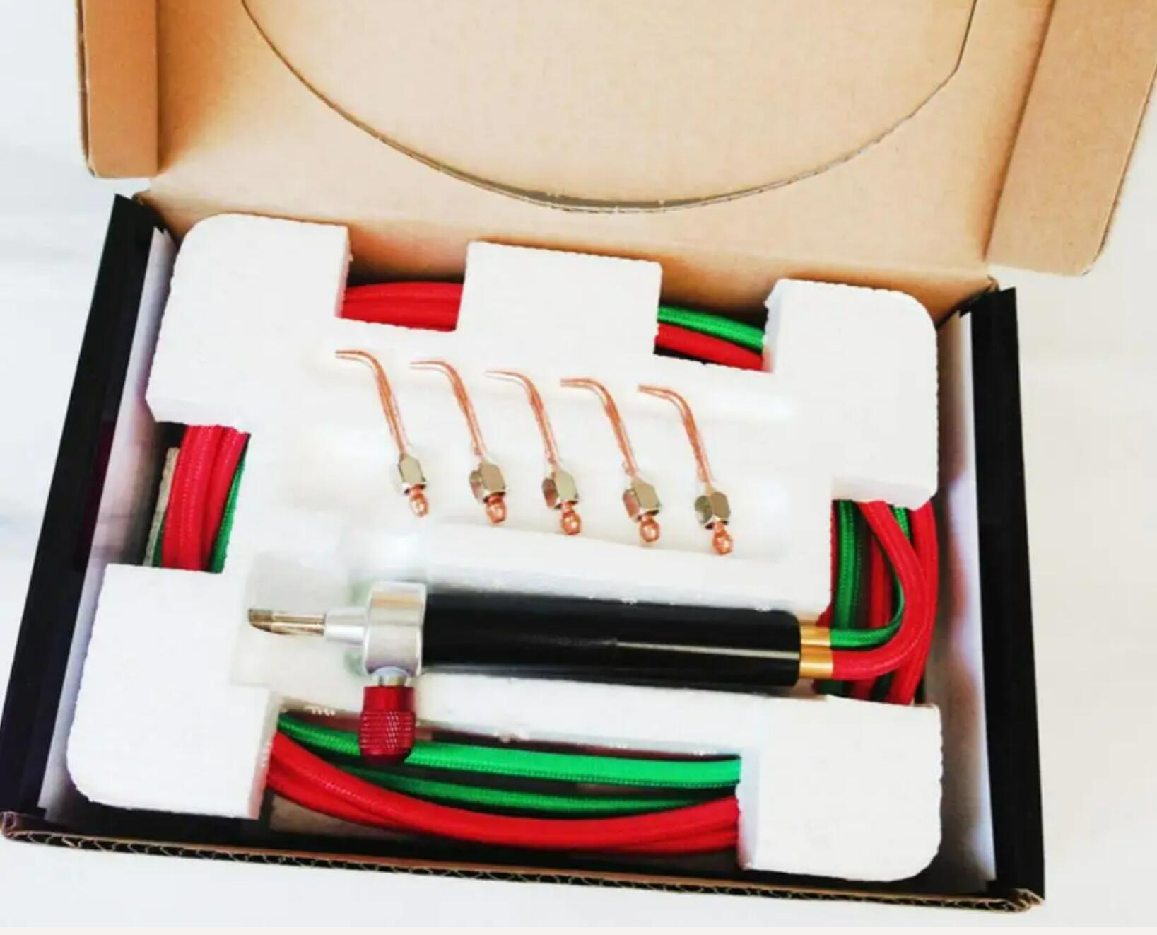

Mini Oxygen Torch Kit for Metal Soldering - Goldsmiths Jewellery Platinum Stainless Steel Acetylene Butane Burner Gadget