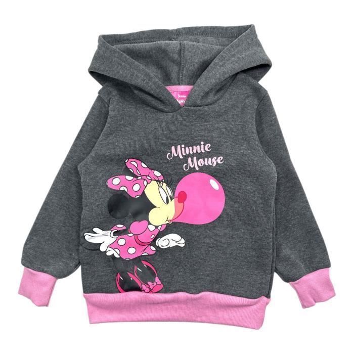 Sweat à capuche - DISNEY - MIN24-3173 S1-4A - Gris - Fille - Manches longues