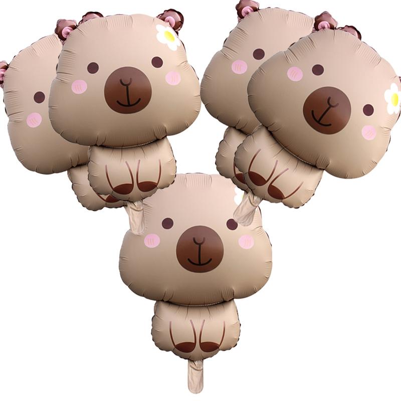 1PC Cartoon Capybara Shape Aluminium Film Balloon Kids Children Birthday Balloon Toy Boys and Girls Party Decoration Supplies