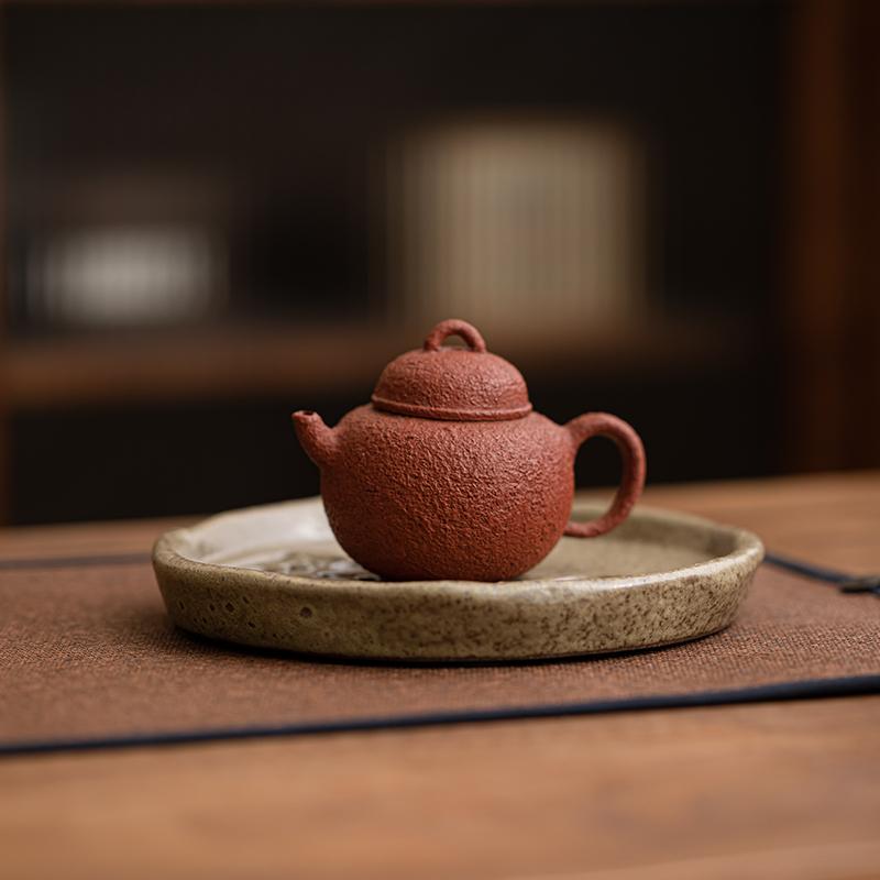 Dunhuang Culture Pot Bearing Pot Dry Brewing Table  Tea Tray Thick Ceramic Cover Bowl Bottom Support Retro Tea Set Accessories