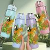 1PC Tropical Leopard Pattern 750ml Color Plastic Sports Water Bottle Leakproof Flip Straw Lid Suitable for Sports Office Home Use