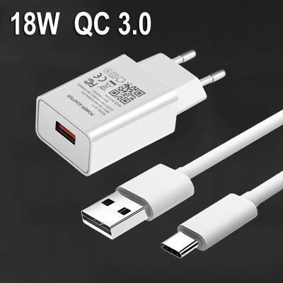 QC 3.0 Schnell-Handyladegerät EU-Stecker Für Xiaomi A2 A3 10 8 9 SE Redmi 8A Note 10 S 9T 8T 9 8 7 Pro Handy-Netzteil Typ-c USB-Kabel