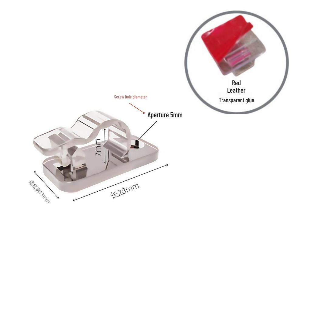Adhesive Cable Management Clips - Nylon R-type Wire Holders