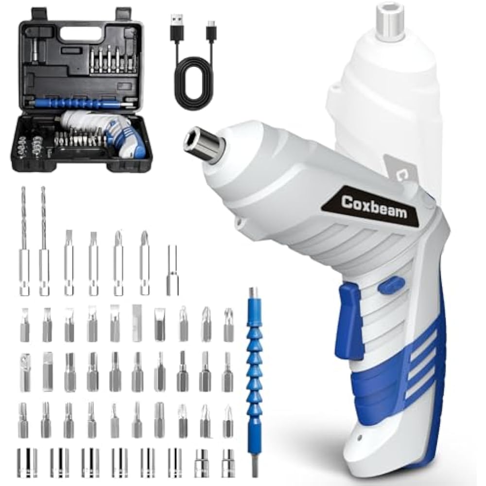 Electric Screwdriver Small Cordless Electric Drill [2 Way Transformation] USB Type-C Rechargeable...