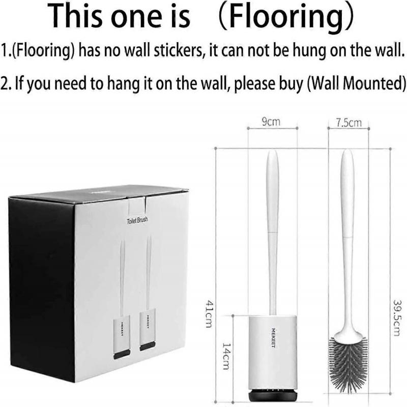 Silicone Toilet Brush and Holder,Bathroom Toilet Brush Holder Set,Silicone Toilet Cleaning Brush Kit with Soft Bristle Brush