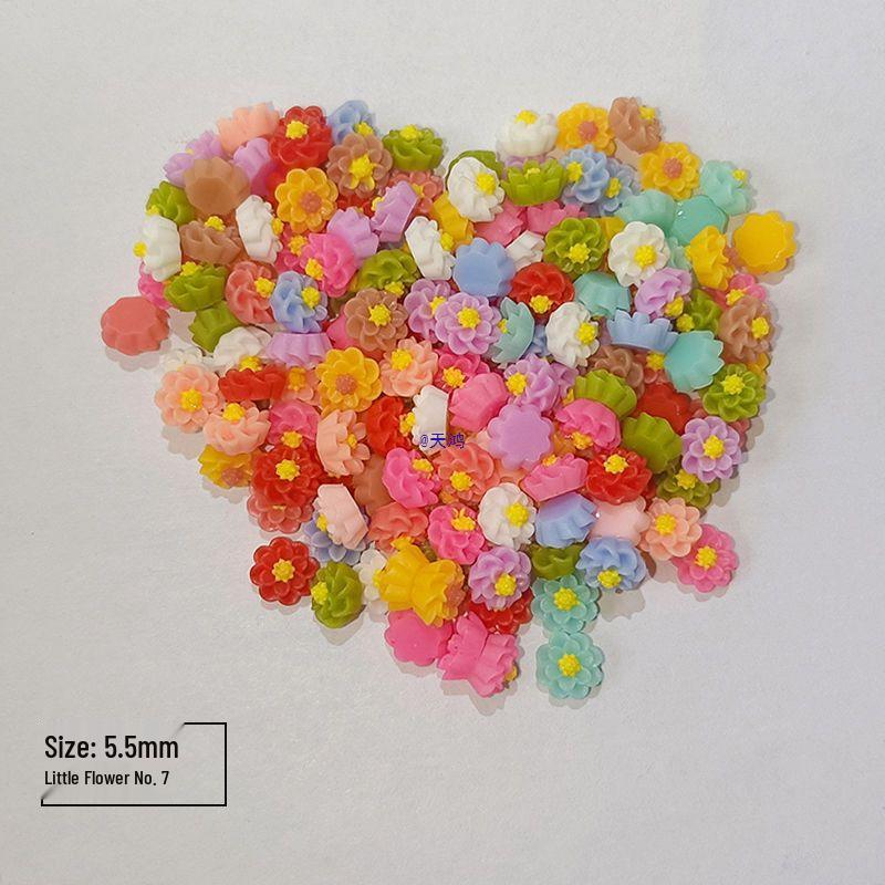Five-Petal Flower Nail Art Decorations - Mini Colorful Jewelry Accessories with Irregular Diamonds