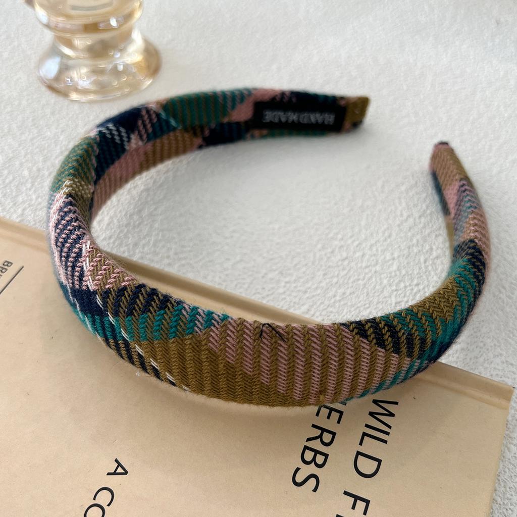 3 Cm Autumn Winter Woolen Plaid Sponge Padded Hairband Headband Adult Hair Accessories Hair Jewley