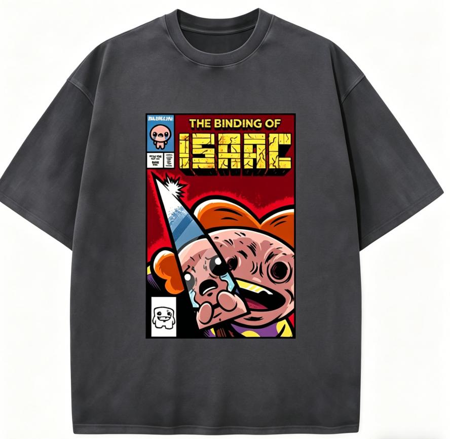 The Binding of Isaac Indie Anime Lover Washed T-shirt Year round clothing high quality personality Clothes Plus Size Unisex New Model Couples tee