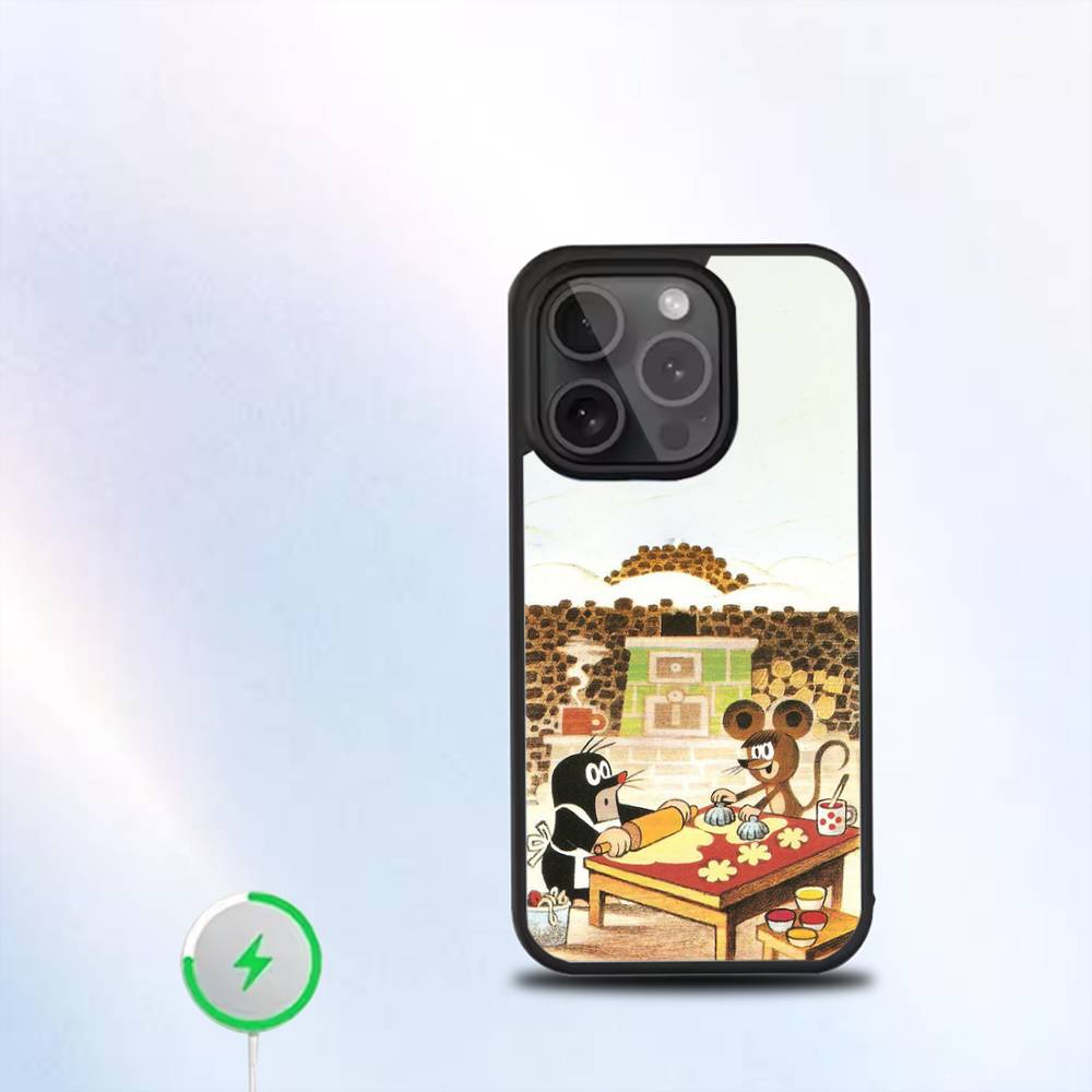 Cartoon Littles Mole Phone Case For iPhone 16,15,14,13,12,11,Pro,Max,Plus,Mini,SE New Magsafe Magnetic Wireless Charging