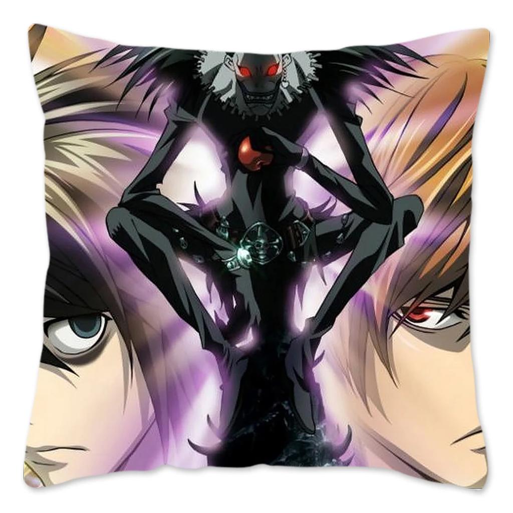 Anime DEATH NOTE Kissenbezug Heimdekoration Polyester Kissenbezug für Sofa Dekokissenbezug Resuable Funda Cojines 45x45
