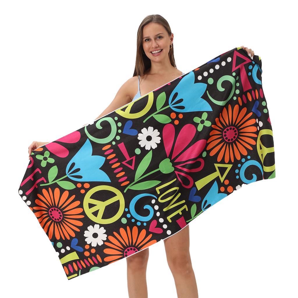 European and American Yuan Microfiber Beach Towel Custom Digital Printing Enlarged Towel Bath Towel 70 * 140CM Microfiber
