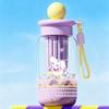 500ML Large Capacity Cartoon Water Bottle with Straw Heat-Resistant Leakproof Transparent