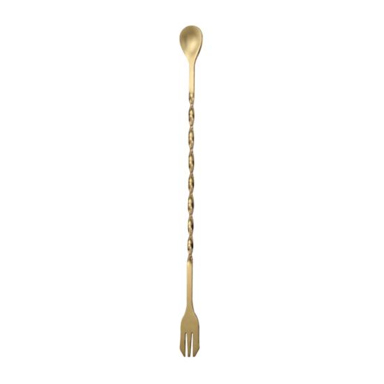 Home Bar Cocktail Shaker Accessory Spoon, Stainless Steel Mixing Stirrer, Long Handle Drink Spoon Kitchen Fruit Tea Stirrer with Spiral Twisted Design