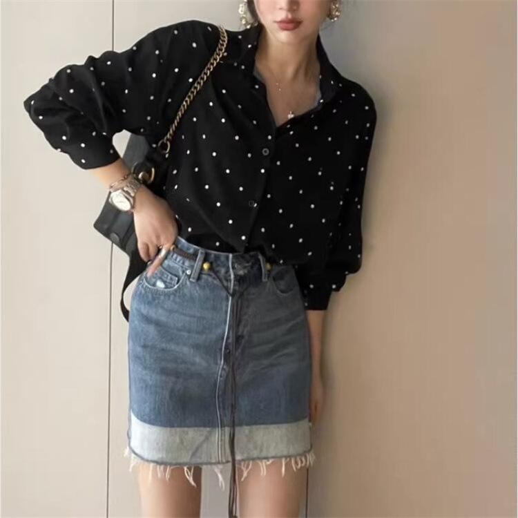 Spring Women's Fashion Loose Casual Lapel Long-sleeved Shirt