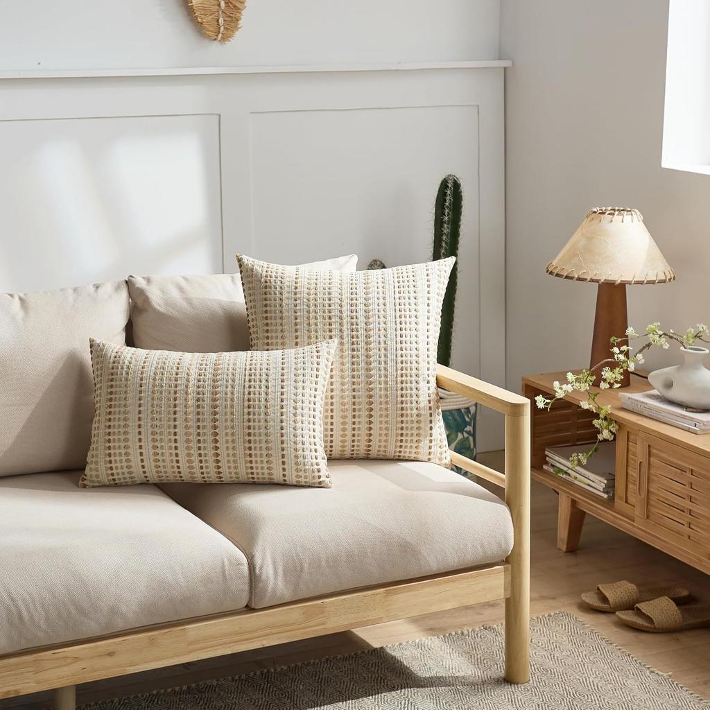 Federa Cuscino a Pois Intrecciata Copricuscino Decorativo per Divano Soggiorno Morbido Tessile per la Casa Elegante Accessorio per Divano