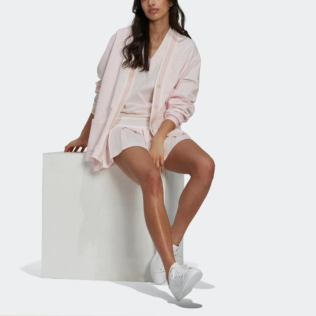 Adidas Originals Knitwear Women's Pearl Crystal Purple V Neck Moderate Cardigan (Unisex) Knitwear H56437
