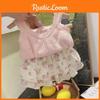 Adorable Korean Kids Summer Ensemble Charming Two Piece Set Featuring Delicate Knitted Tank Top And Stylish Bloomer Shorts For Girls