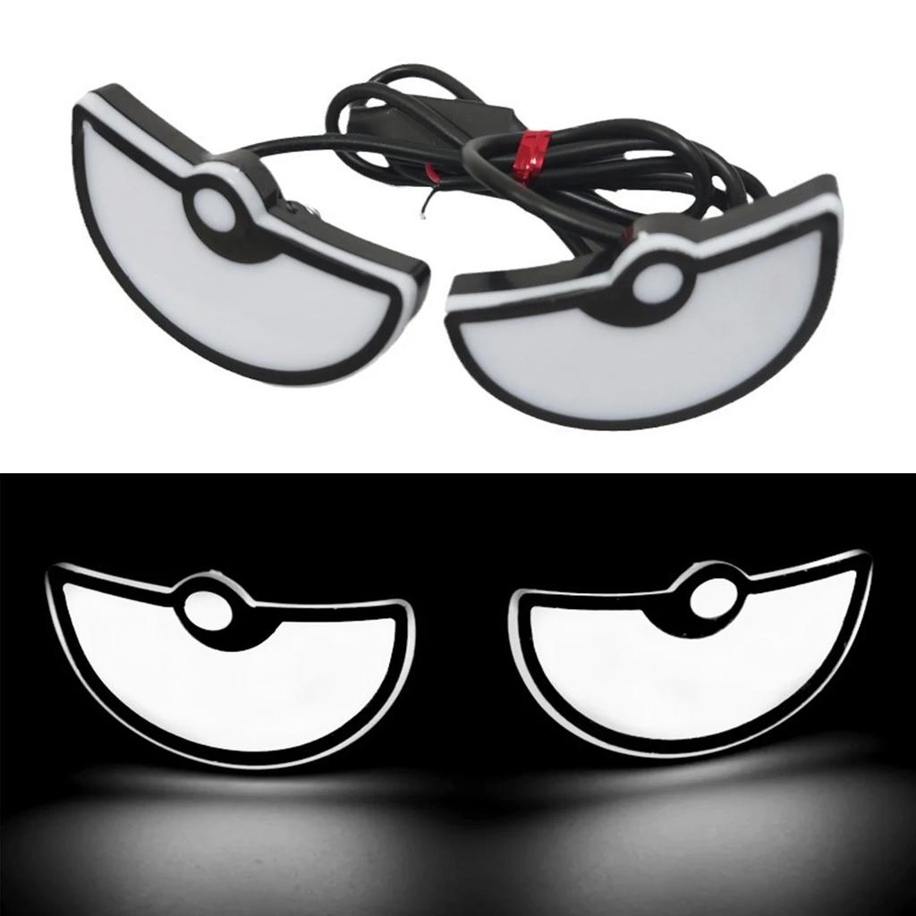 2PCS Devil's Eye Light 12V Car Motorcycle Tail Light Demon Eyes Decoration Lamp Red Green Yellow Blue White License Plate Lamp
