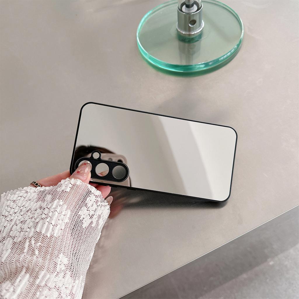 Applicable To Samsung A56/A36 Mirror Fine Hole Mobile Phone Case A57/A37 Makeup Mirror A17 All-inclusive Protective Case A26