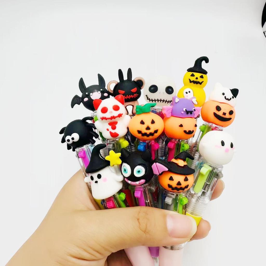 Cartoon Four-Color Ballpoint Pen - Cute Mini Oil Pen for Elementary Students, Learning Stationery, School Rewards, and Gifts