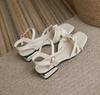 Summer 2024 Thick Heel Block Sandals for Women Chunky Open Toe Outdoor Ladies Shoes with Low Heels Footwear Bow Comfort F Sale H