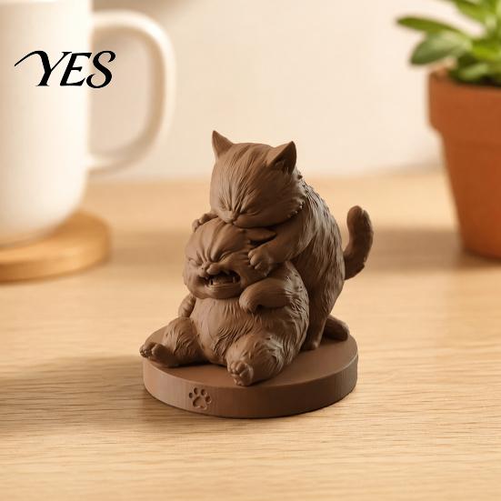 Funny Cat Decoration Frolicking Cats Figurine, 3D Printed Playful Statue, Cute Bay Window Figurine Collectible Kitty Sculpture Desktop Ornament