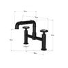 SALFORD black two-hole free-standing washbasin tap