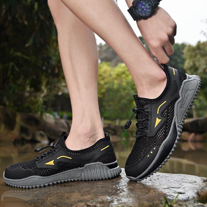 Fashion Hiking Sports Shoes for Men Mesh Upper Running Mountain Walking Miked Colour Cheap Liquidation High Quality Man Casual Sneaker