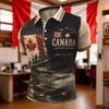 Men's Soccer Fan Polo Shirt Canada Themed Short Sleeve Breathable Mesh Fabric Lightweight Comfortable Fit Collar Buttoned Front