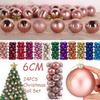 24 Stück 6 cm Weihnachtsbaumkugeln Ornamente Weihnachtsbaum Deko Hängende Kugeln Set für Feiertagsparty Zuhause Neujahr 2026 Winterdekorationen