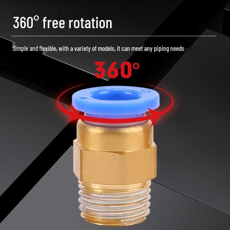 Trachea Connector PC8-02 Male Thread Quick Elbow Insert Pneumatic Throttle Valve