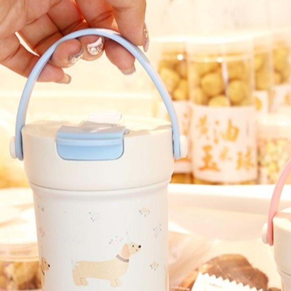 Leak-proof Insulated Cup 600ml Vacuum Flasks Portable Travel Tumbler  Car Travel