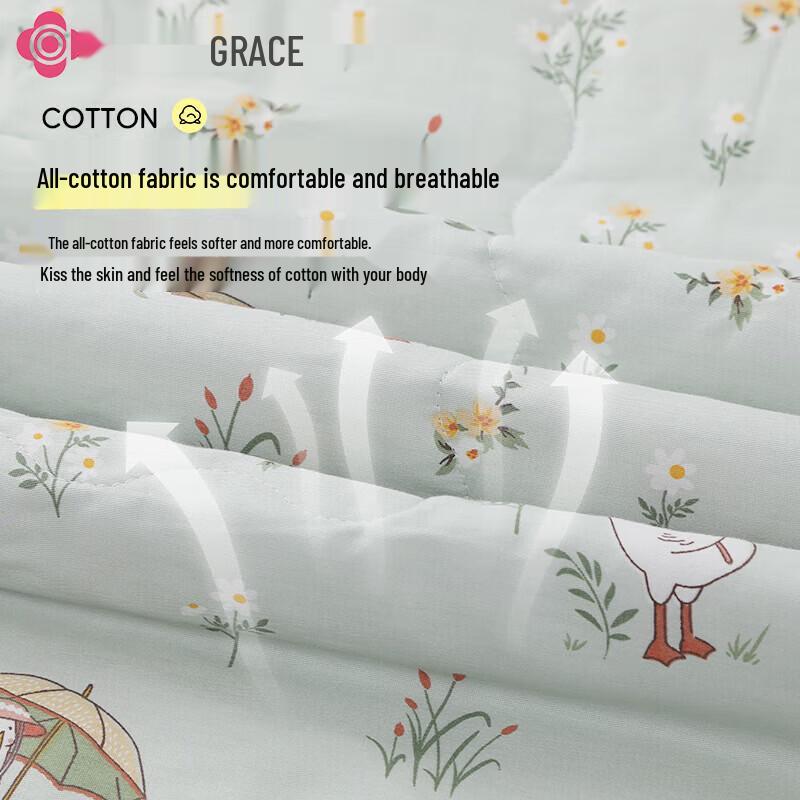 Grace Playful Goose Cotton Summer Quilt