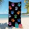 Boho Hearts Flowers Beach Towel Large Soft Absorbent Towel Cute Mixed Watercolor Hearts Fun Patterns Towel for Beach Pool